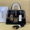 ALDO Croc-Embossed Chain-Lock Mini Satchel