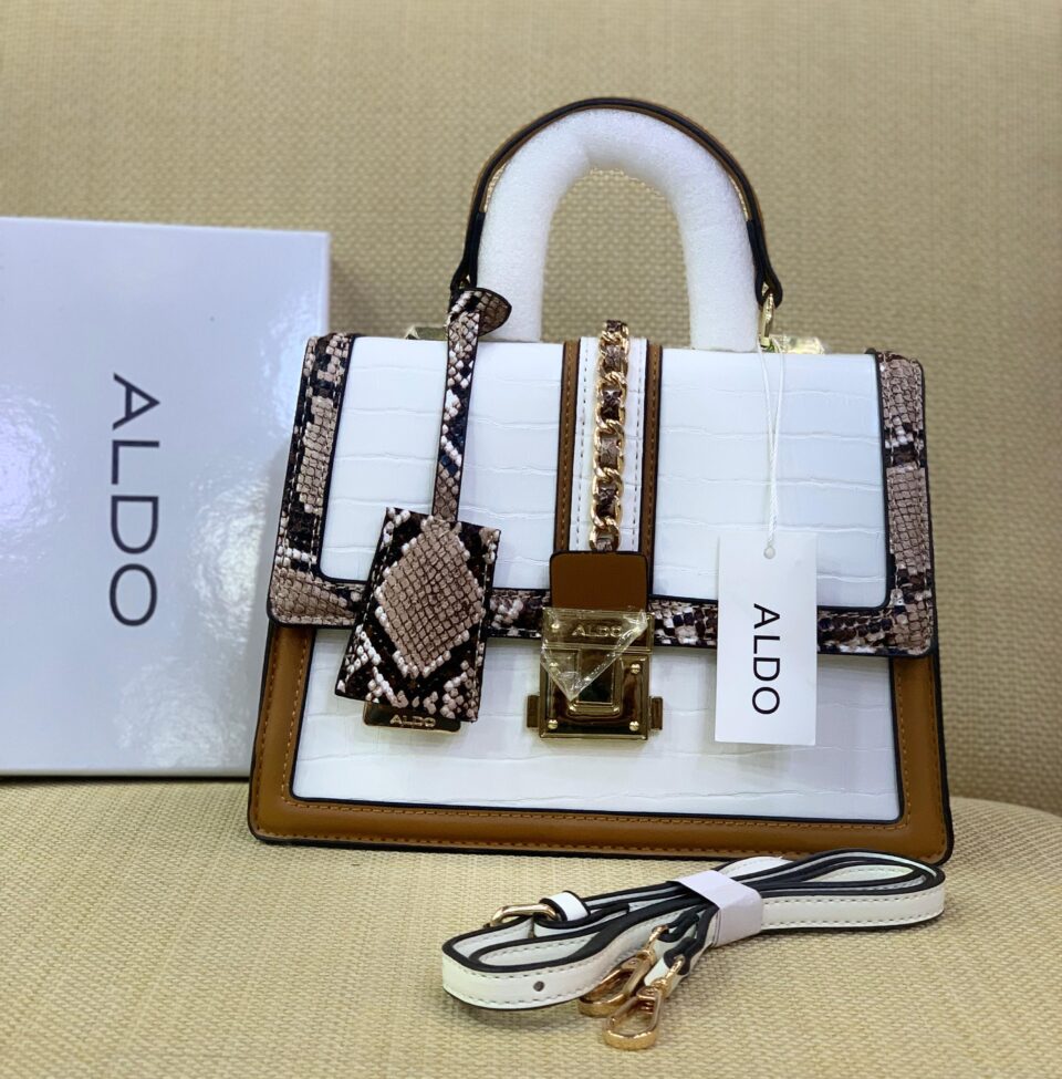 ALDO Croc-Embossed Chain-Lock Mini Satchel