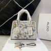Aldo Floral Print Structured Top Handle Mini Bag with Chain Detail