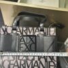 Armani Exchange AX Logo Jacquard Mini Tote Bag with Strap