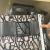 Armani Exchange AX Logo Jacquard Mini Tote Bag with Strap