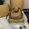 Coach Mini Leather Crescent Shoulder Bag in Signature Canvas