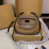 Coach Mini Leather Crescent Shoulder Bag in Signature Canvas