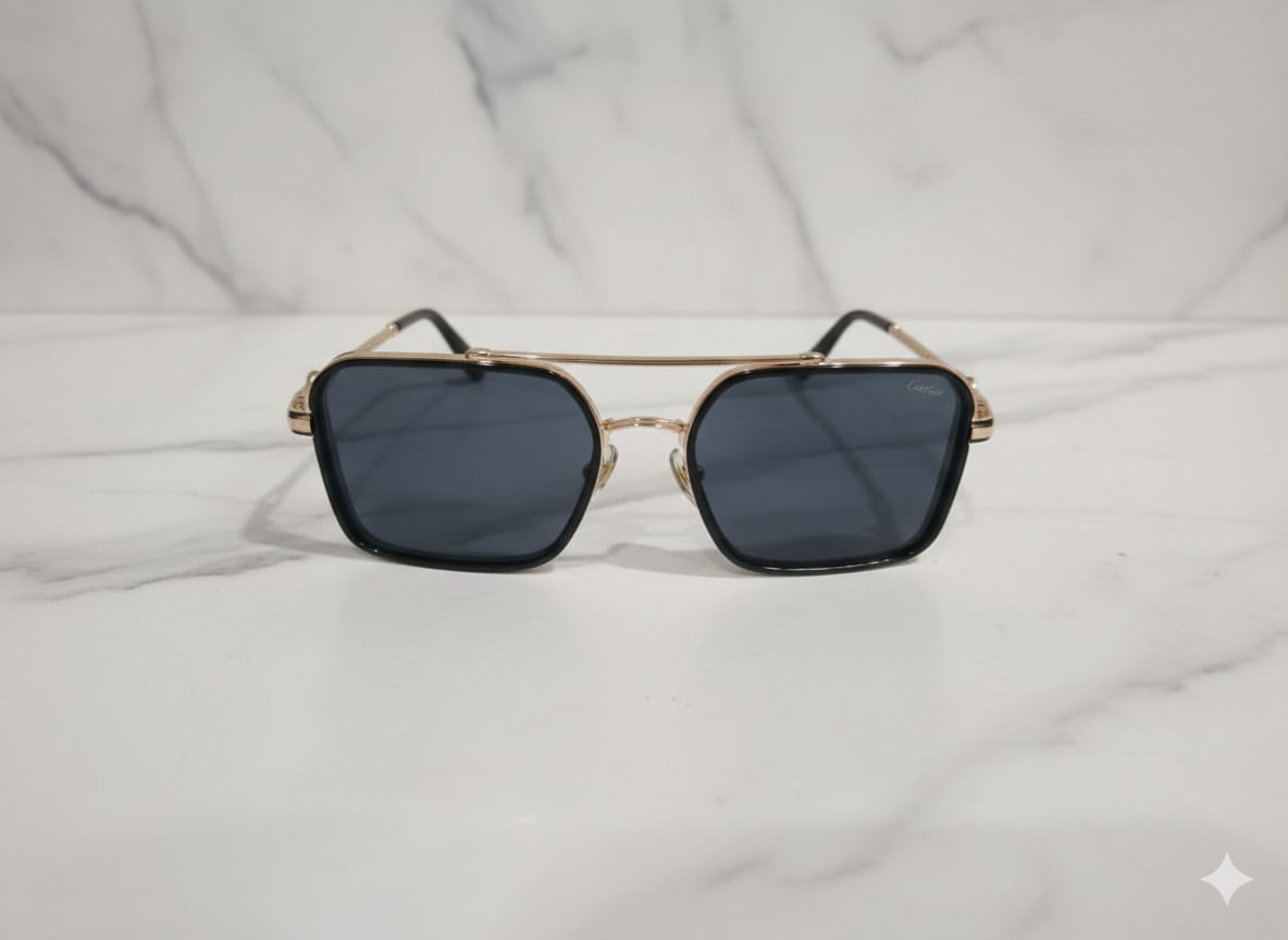 Cartier Rectangular Metal Frame Sunglasses 1