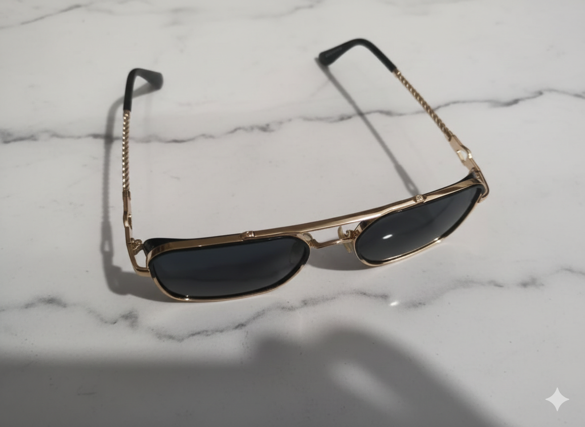 Cartier Rectangular Metal Frame Sunglasses 5