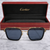 Cartier Rectangular Metal Frame Sunglasses