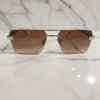 Cartier Rimless Rectangular Sunglasses with Gold 1