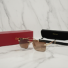 Cartier Rimless Rectangular Sunglasses with Gold 5
