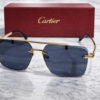 Cartier Rimless Square Sunglasses with Gold Top Bar 5