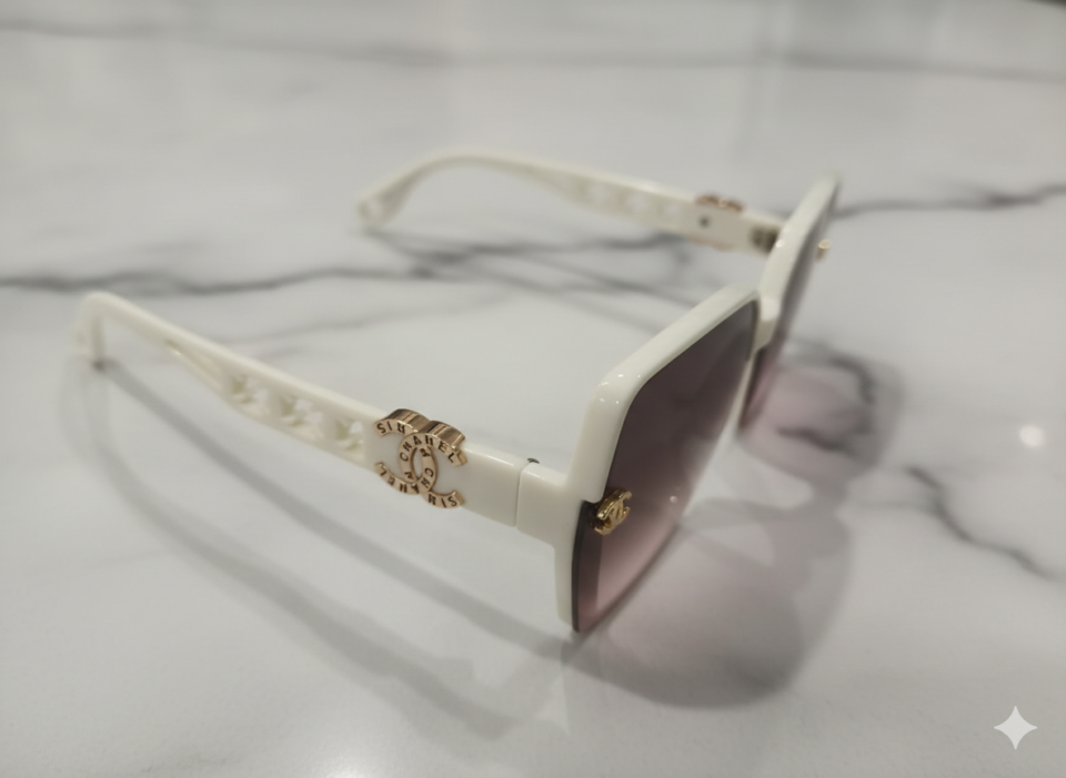 Chanel Ivory Aura Oversized Sunglasses