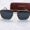 Gucci Rectangular Metal Aviator Sunglasses – Gold Frame