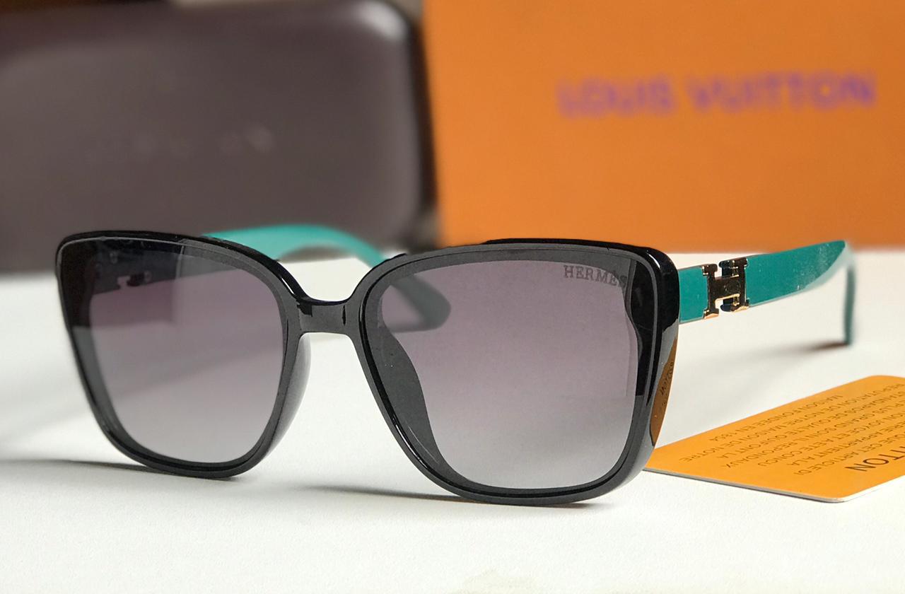 Hermès Square Acetate Sunglasses with H Hardware Green 1