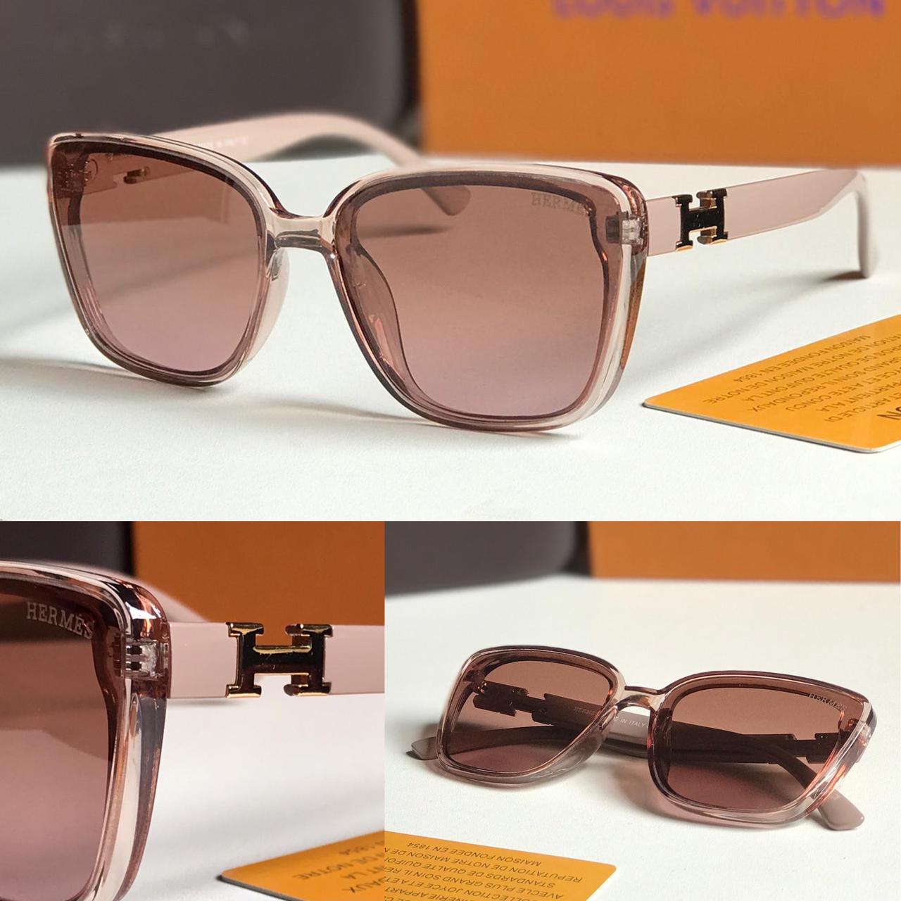 Hermès Square Acetate Sunglasses with H Hardware Pink All