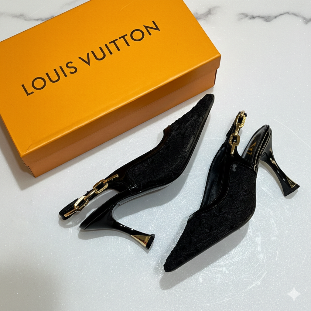 Louis Vuitton Embellished Slingback Heels 3
