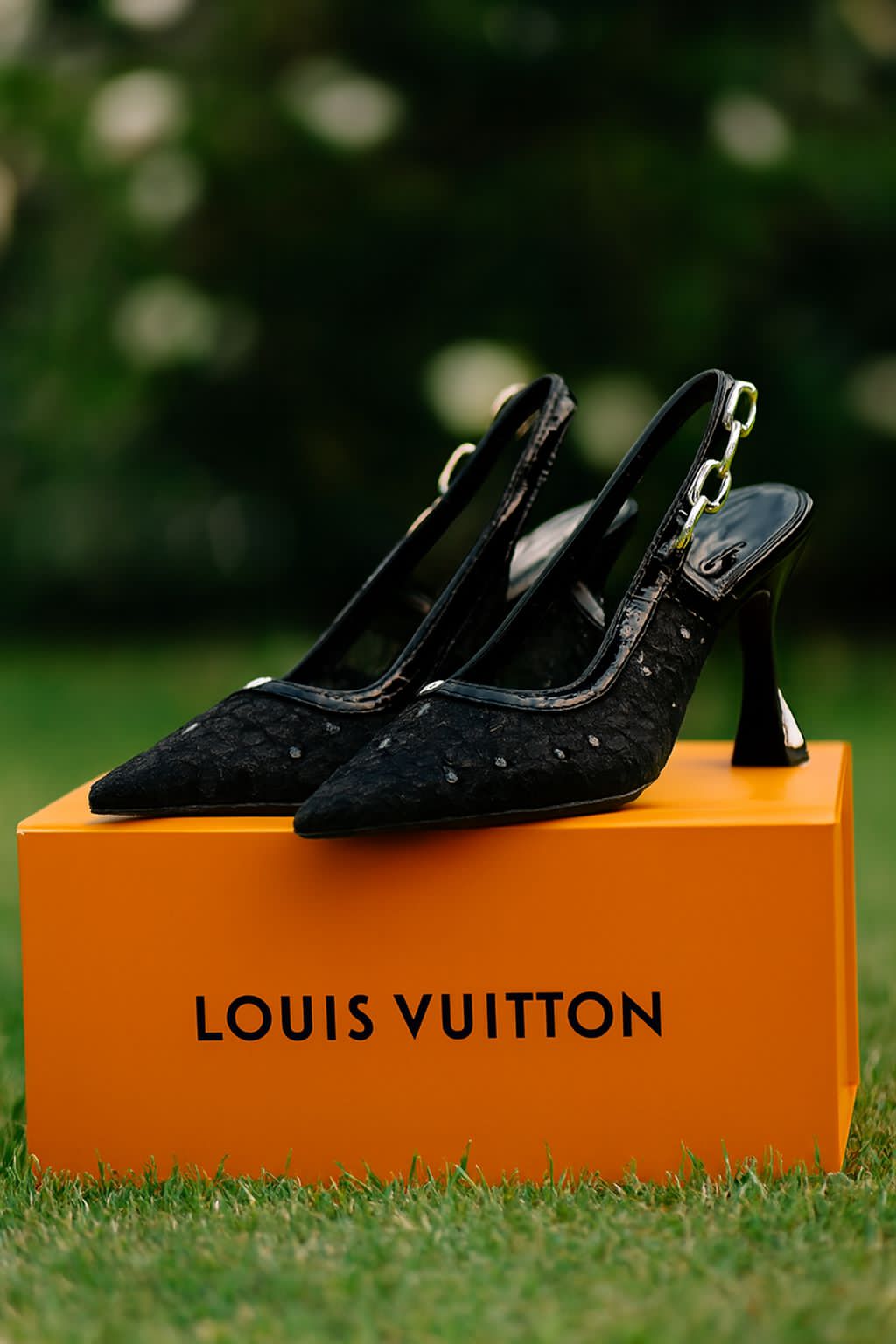 Louis Vuitton Embellished Slingback Heels 4