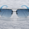 Prada Azure Edge Rimless Sunglasses