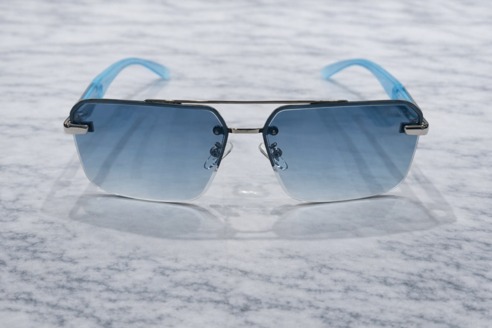 Prada Azure Edge Rimless Sunglasses