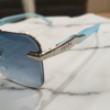Prada Azure Edge Rimless Sunglasses