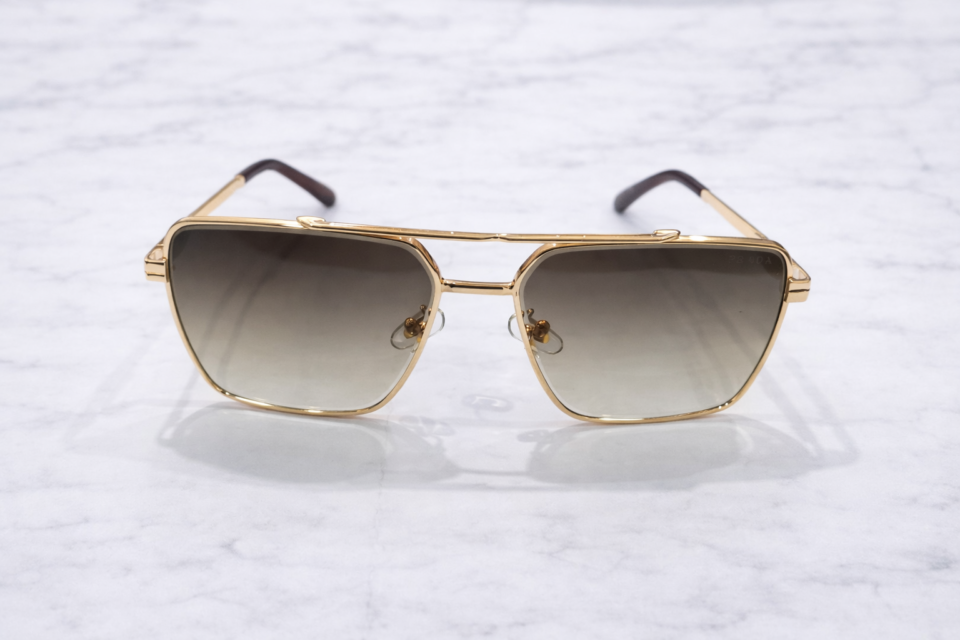 Prada-Style Rectangular Aviator Sunglasses