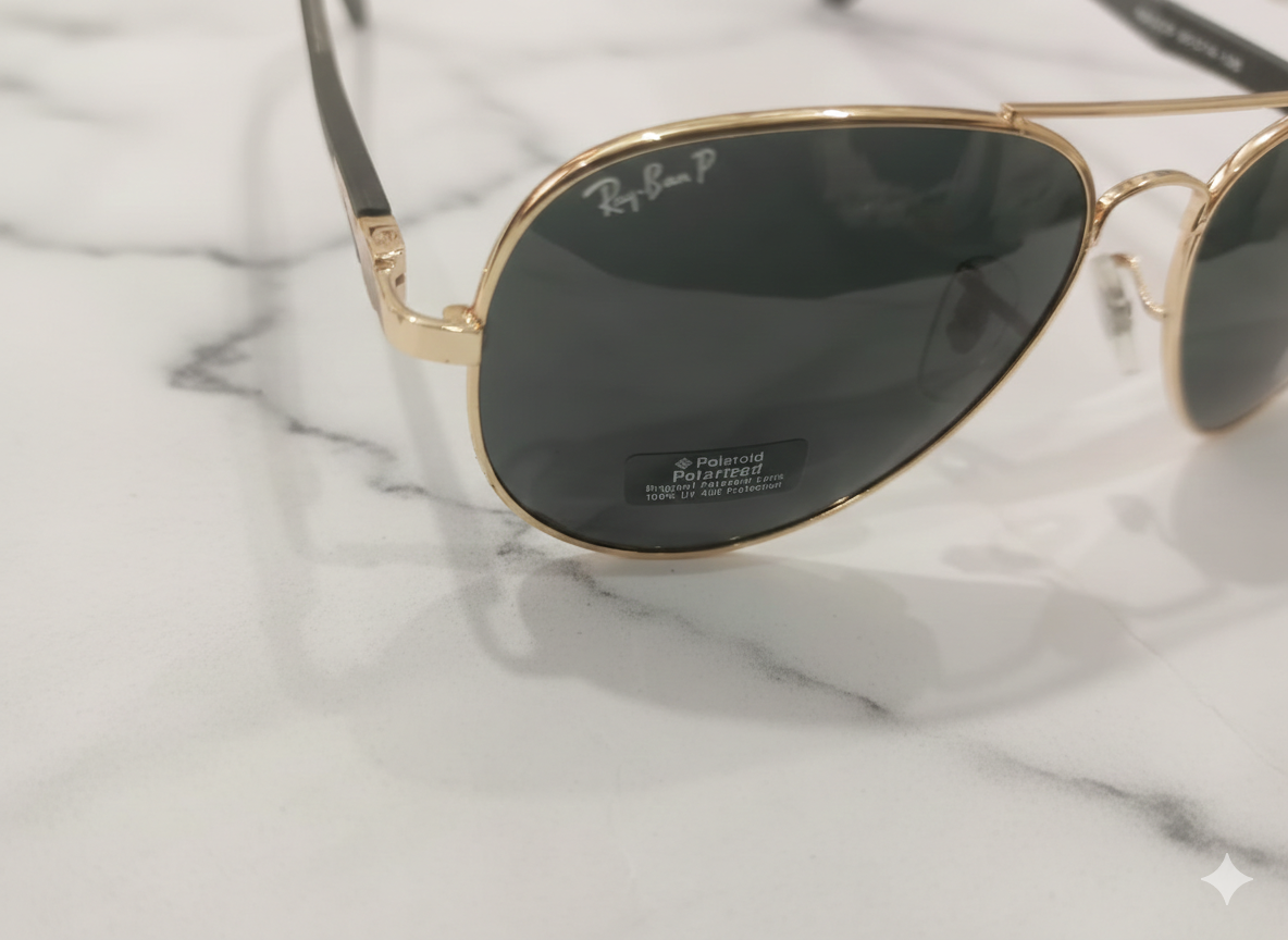 Ray-Ban Classic Aviator Polarized Sunglasses – Gold Frame