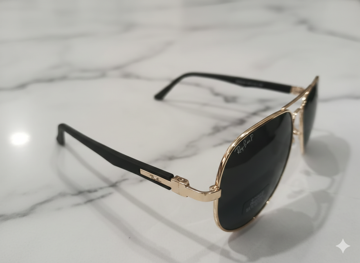 Ray-Ban Classic Aviator Polarized Sunglasses – Gold Frame