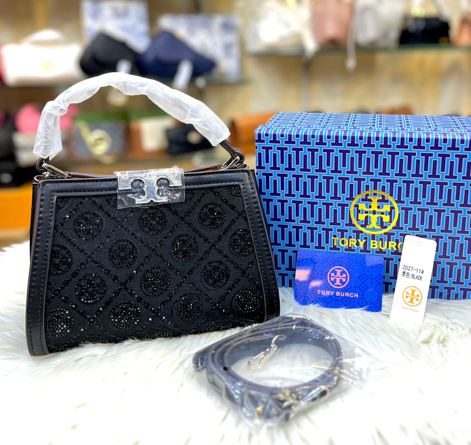 Tory Burch T Monogram Studded Jacquard Top-Handle Bag