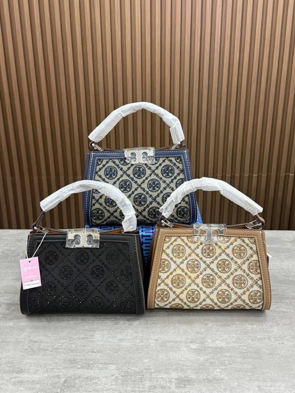 Tory Burch T Monogram Studded Jacquard Top-Handle Bag