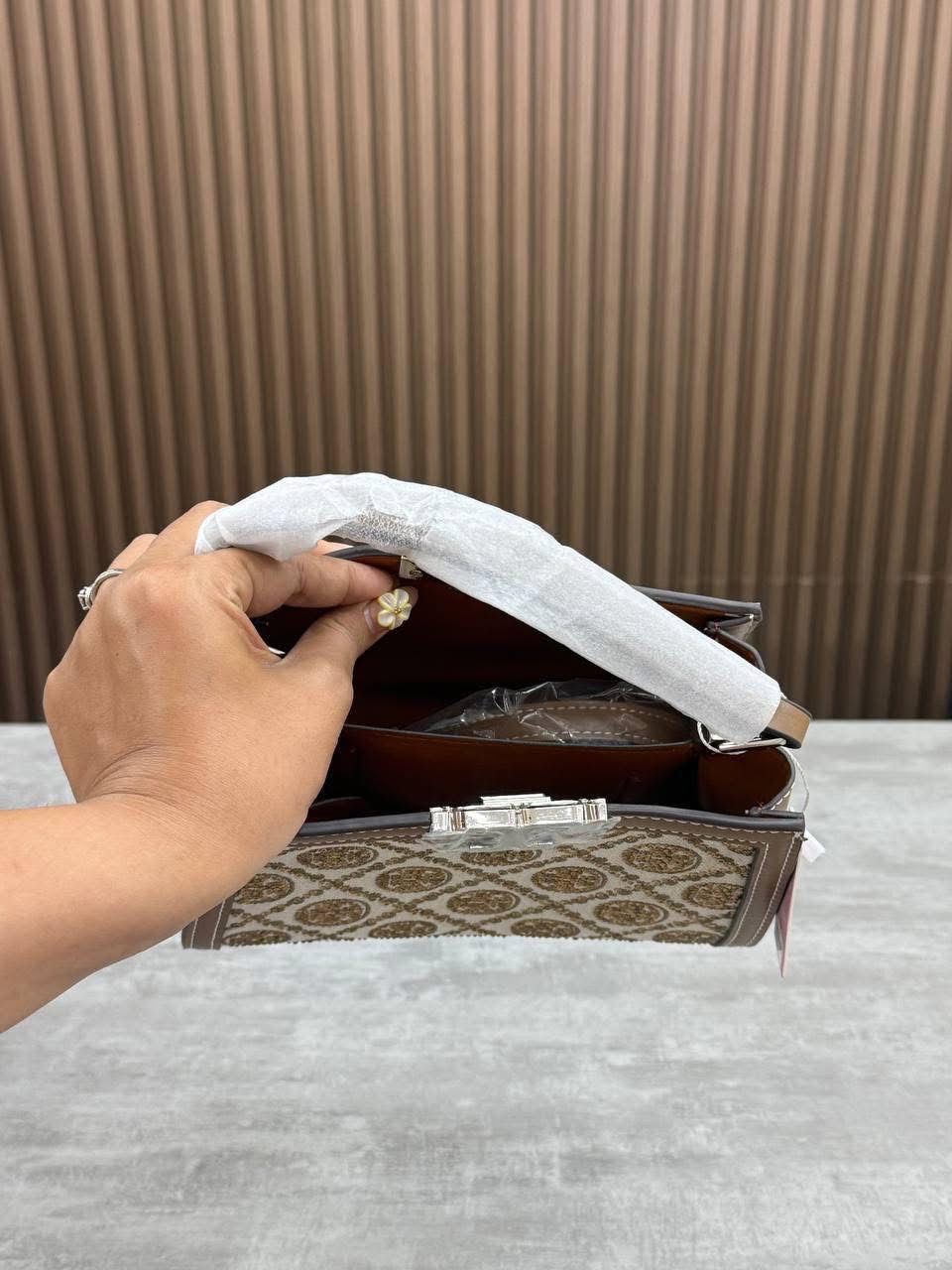 Tory Burch T Monogram Studded Jacquard Top-Handle Bag