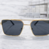 Versace Rectangular Metal Aviator Sunglasses