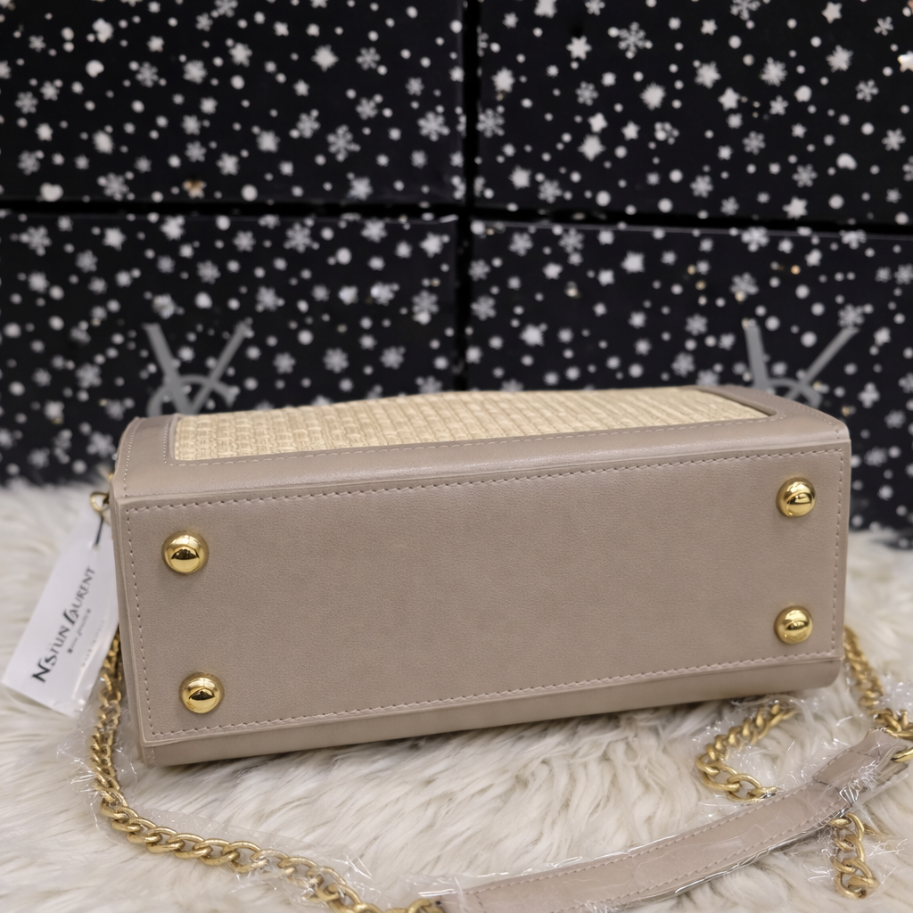 Saint Laurent Kate Raffia Chain Bag