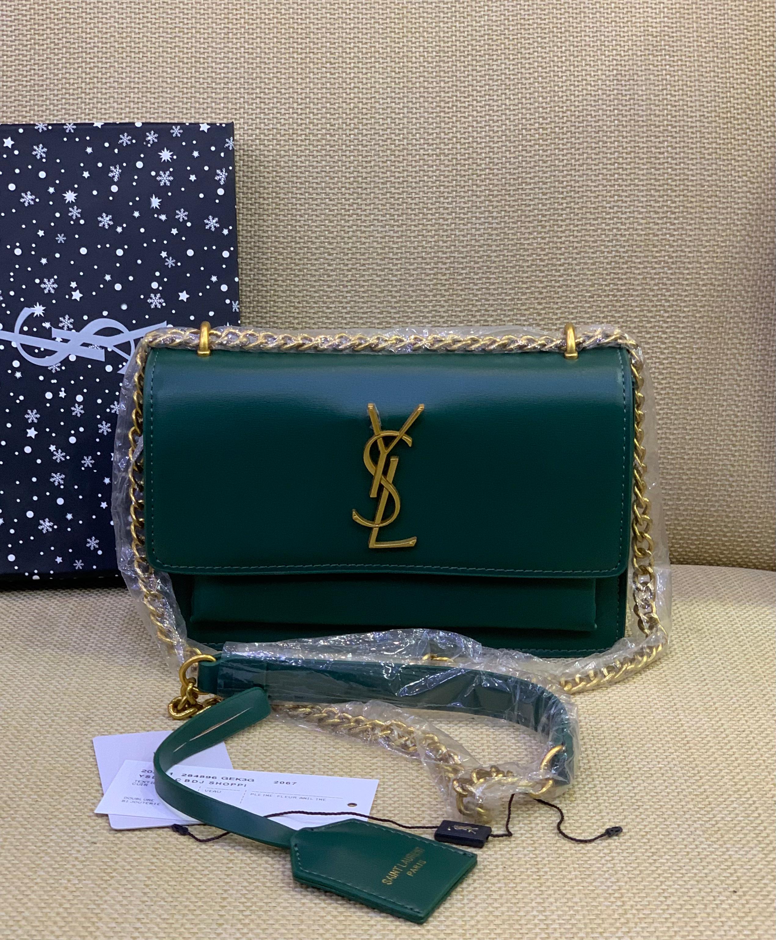 Saint Laurent YSL Envelope Chain Wallet in Smooth Leather