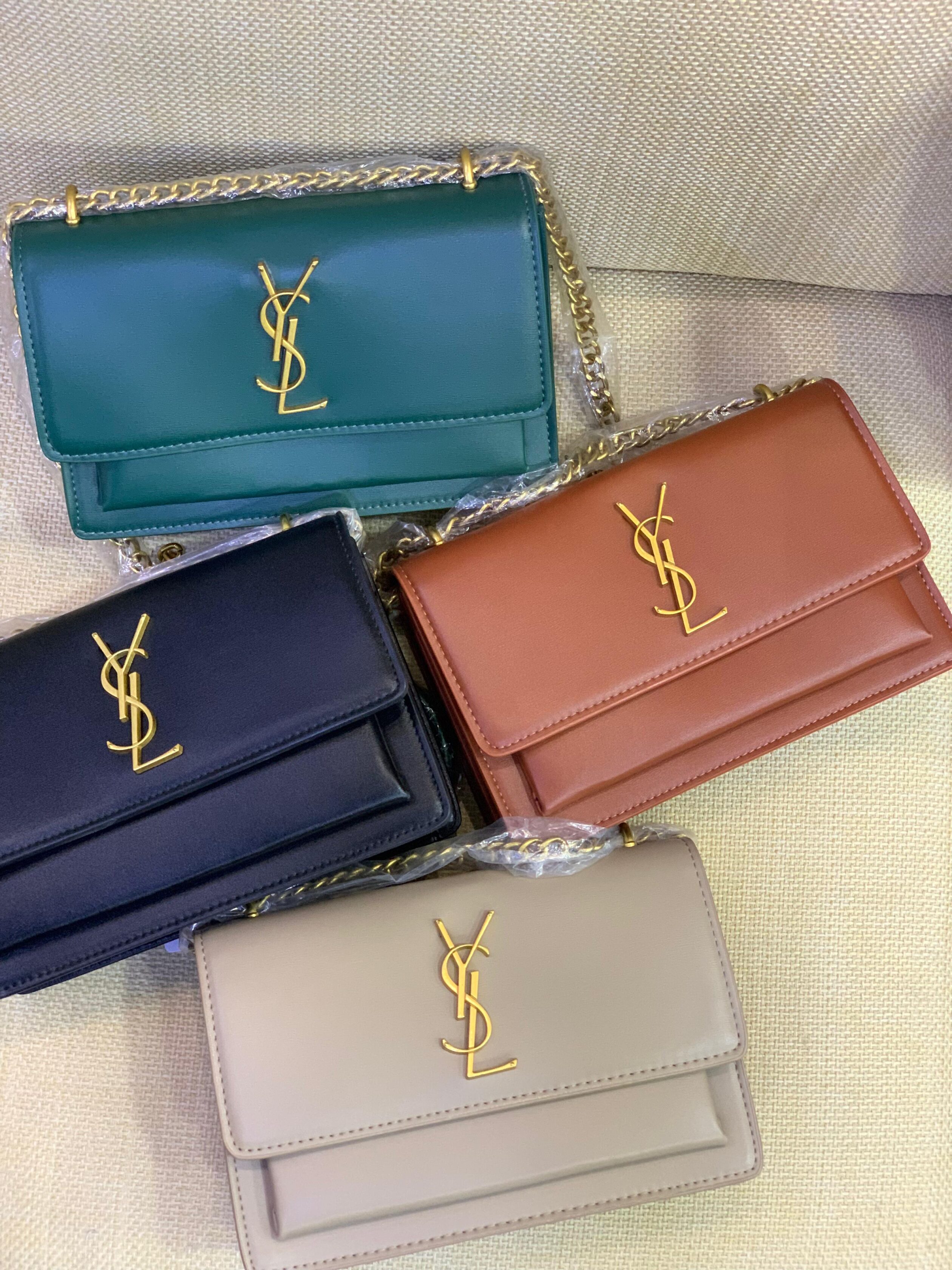Saint Laurent YSL Envelope Chain Wallet in Smooth Leather