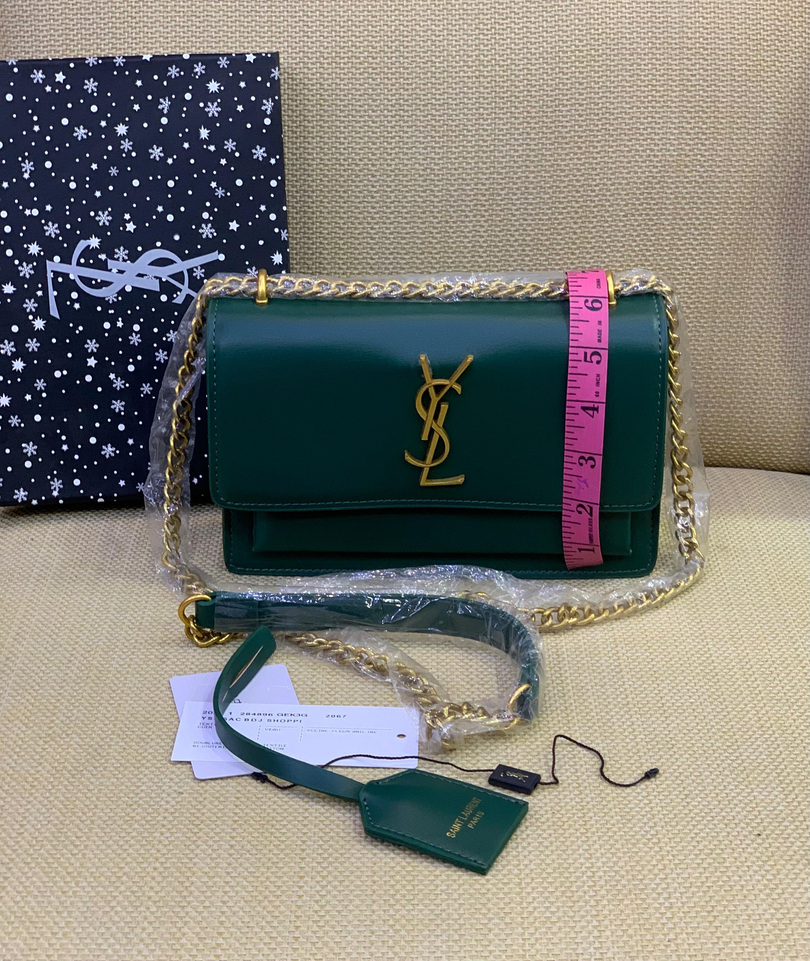 Saint Laurent YSL Envelope Chain Wallet in Smooth Leather