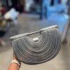 Bottega Veneta Arc Pleated Top Handle Bag Silver 2