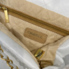 Chanel Style Quilted Chain Shoulder Tote Bag White 5