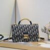 Christian Dior Lady Dior Mini Top-Handle Bag Black Canvas 2