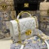 Christian Dior Lady Dior Mini Top-Handle Bag White