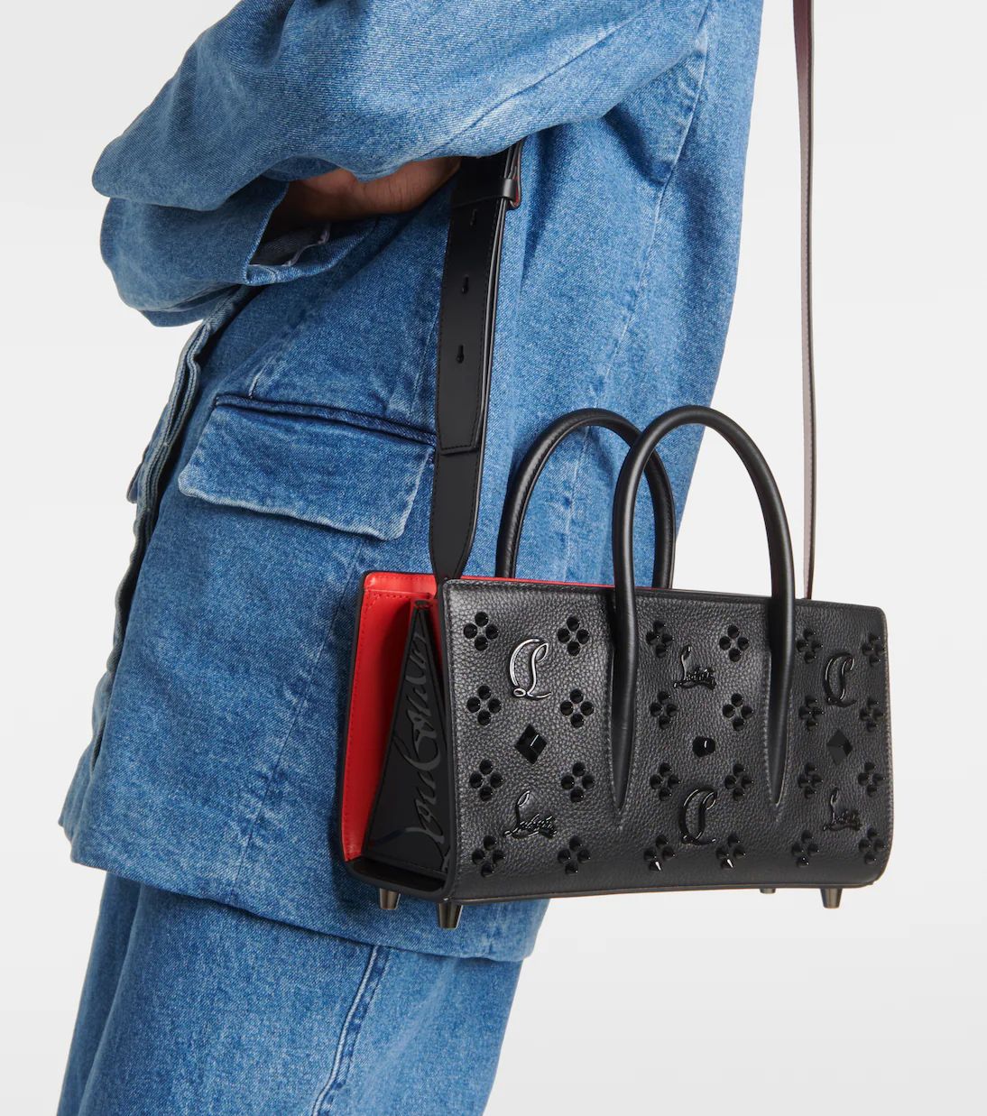 Christian Louboutin Studded Leather Top Handle Bag