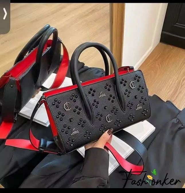 Christian Louboutin Studded Leather Top Handle Bag