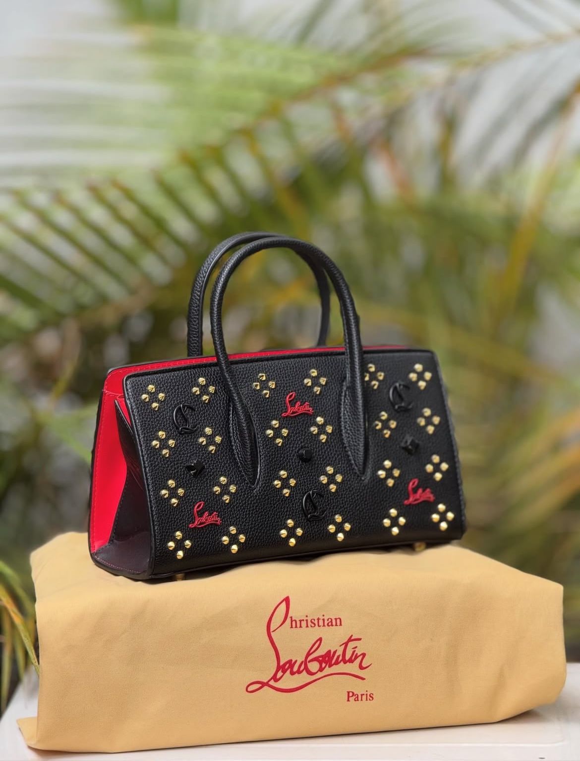 Christian Louboutin Studded Leather Top Handle Bag