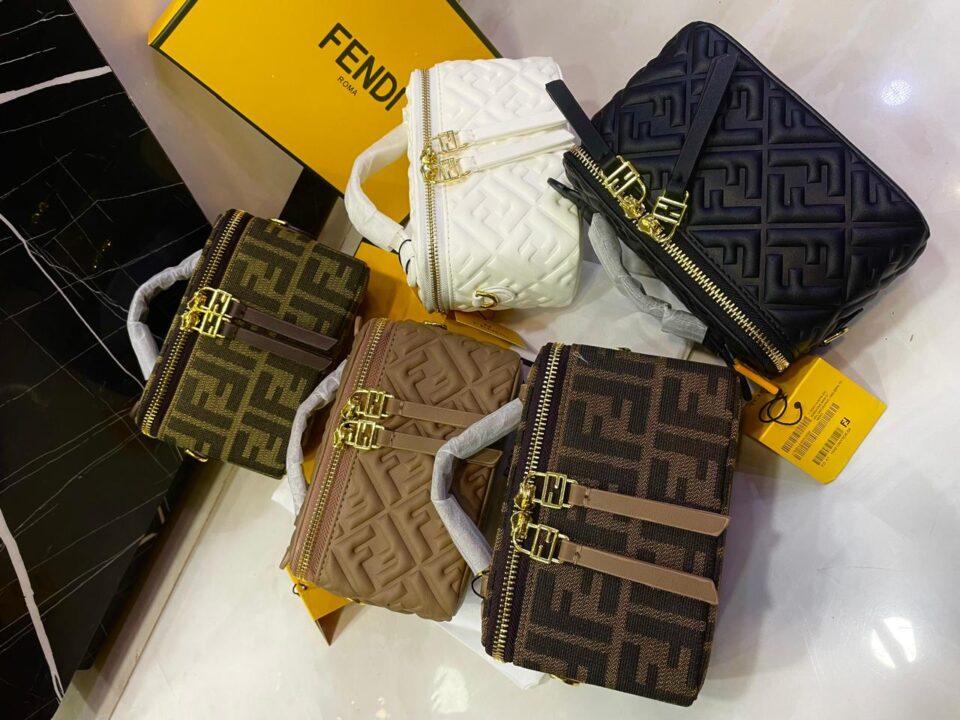 Fendi FF Monogram Mini Zip Top Handle Bag