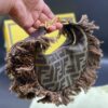 Fendi FF Monogram Fringe Fabric Handbag