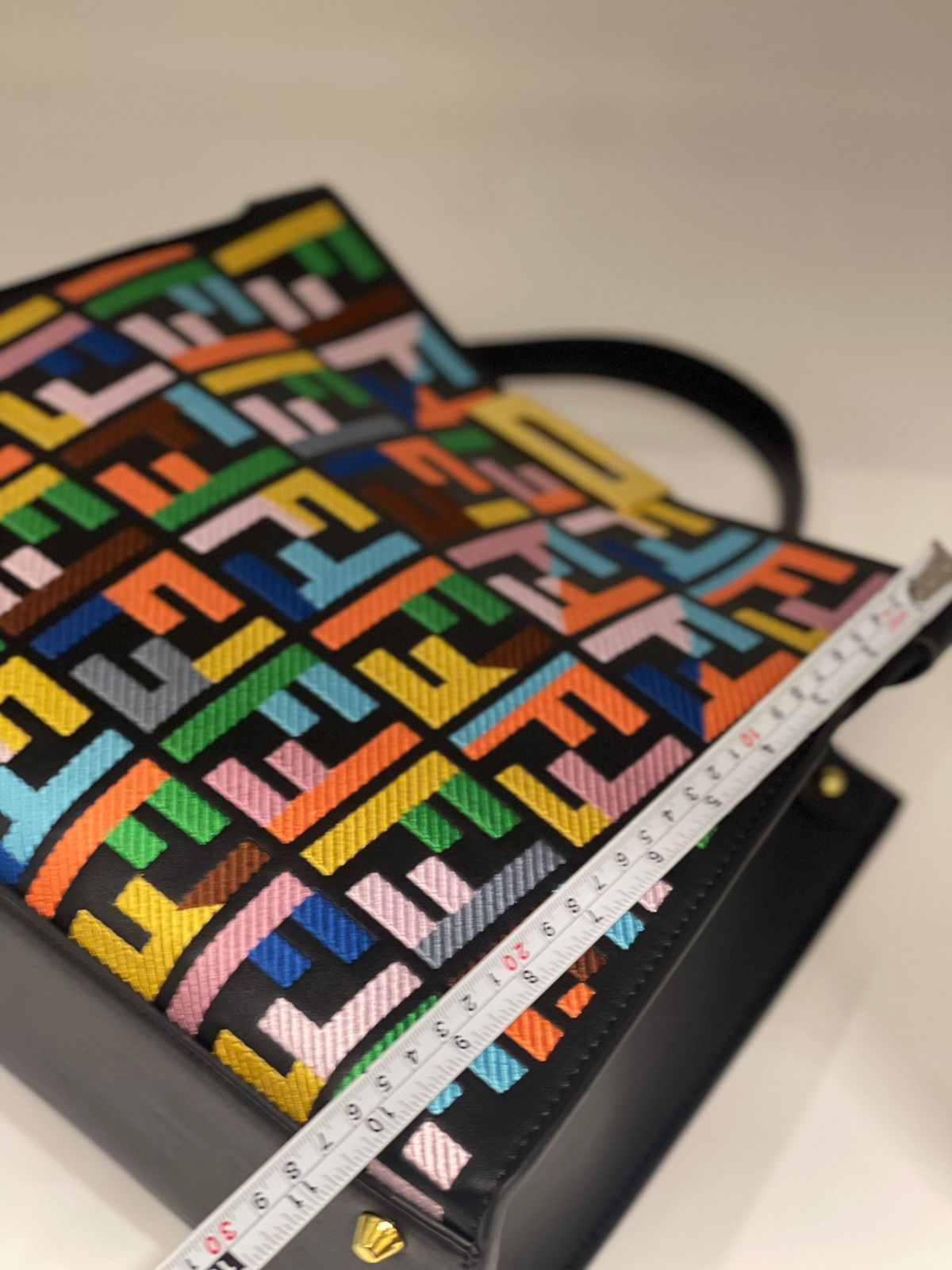Fendi Peekaboo Multicolor FF Top Handle Bag