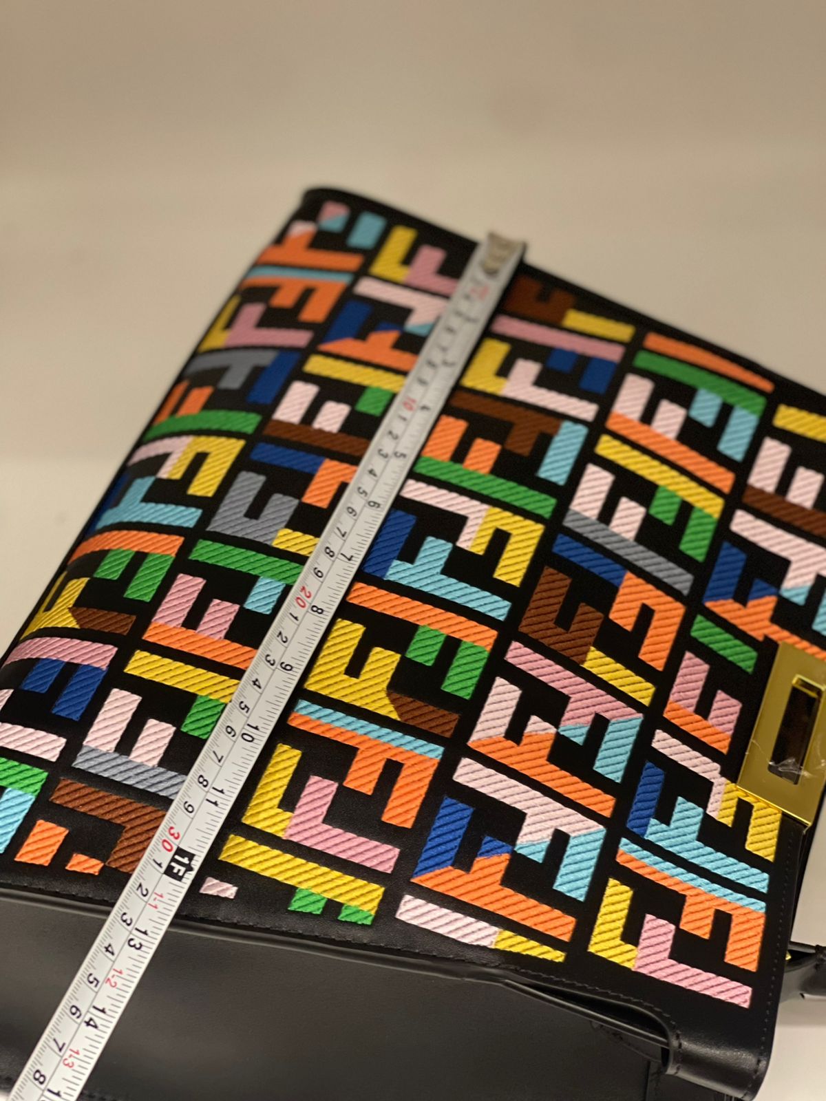 Fendi Peekaboo Multicolor FF Top Handle Bag