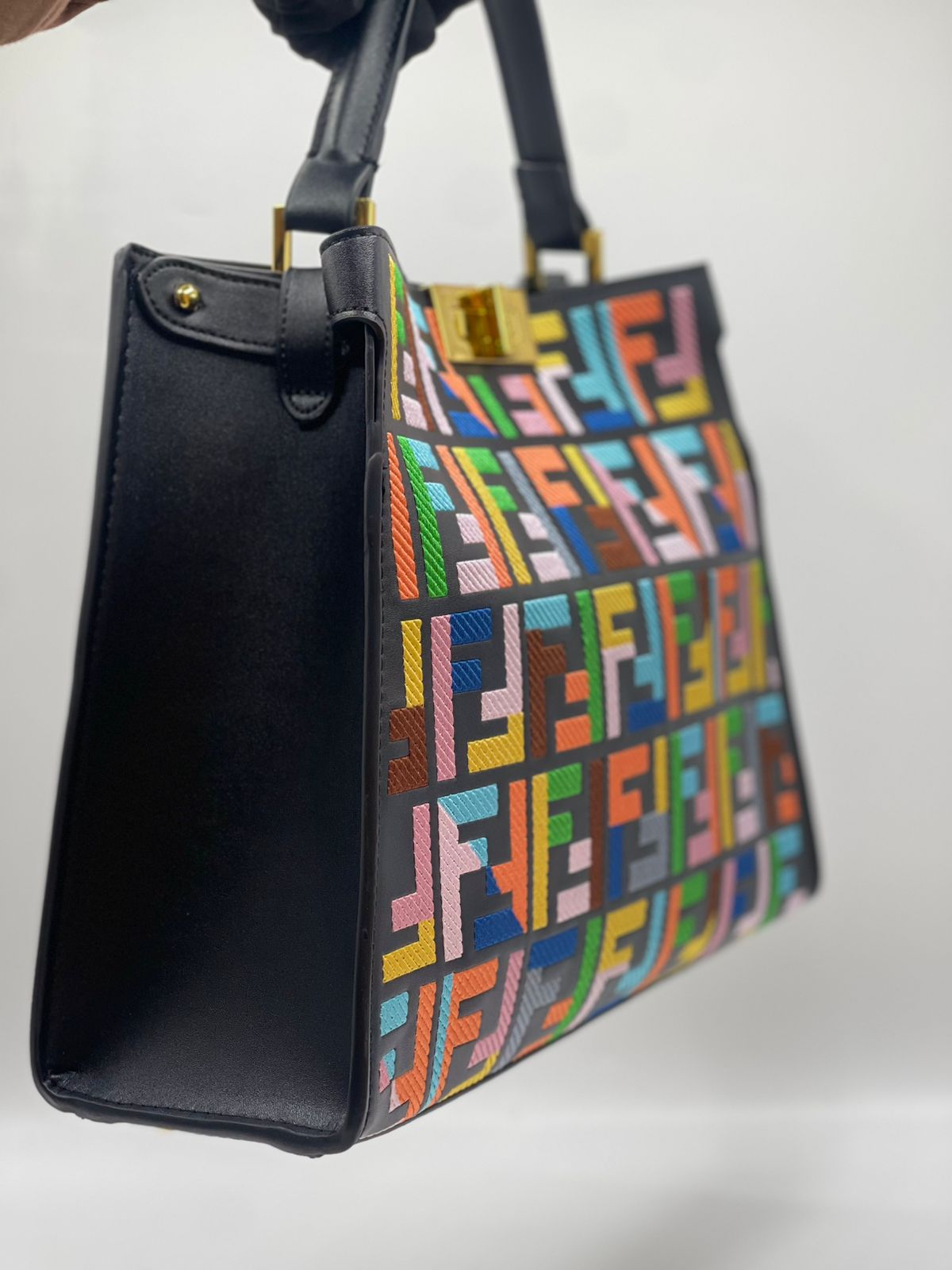 Fendi Peekaboo Multicolor FF Top Handle Bag