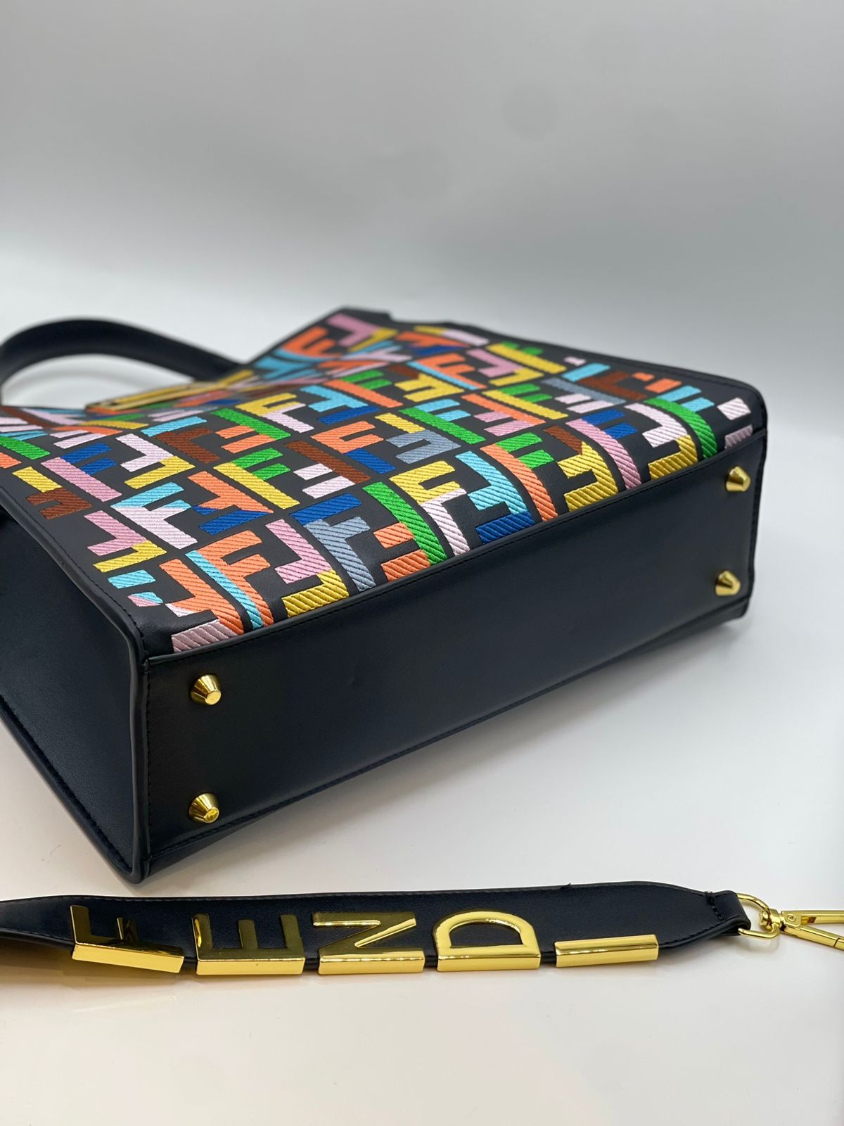 Fendi Peekaboo Multicolor FF Top Handle Bag