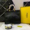 Fendi Roma Embossed Leather Large Tote Bag