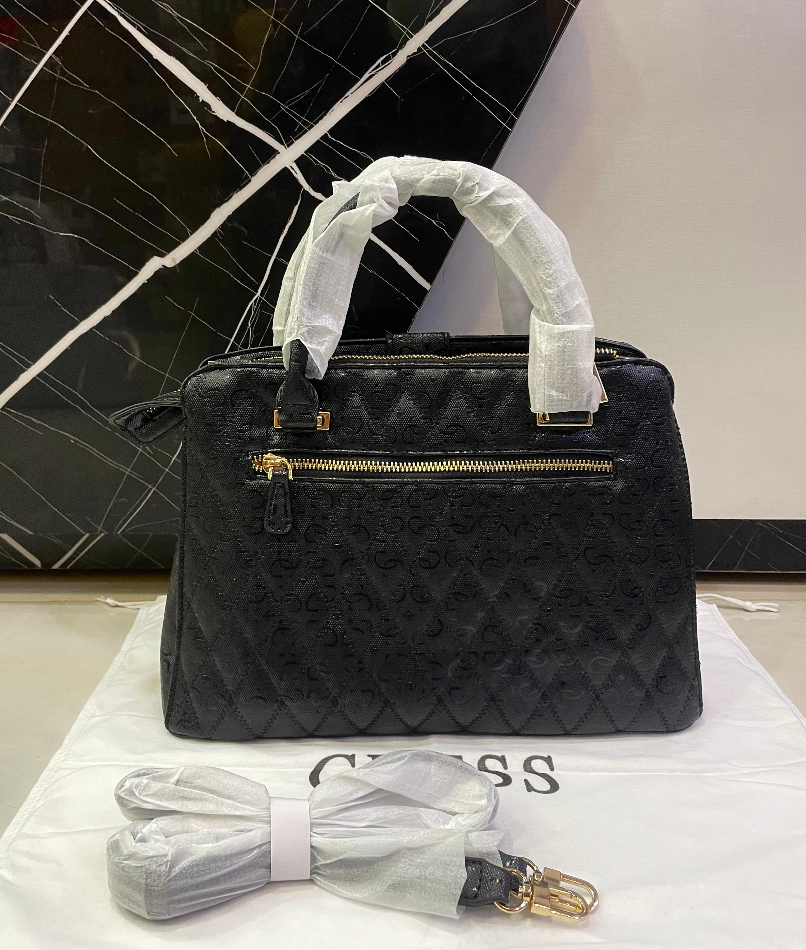 Guess Quilted Logo Satchel Bag