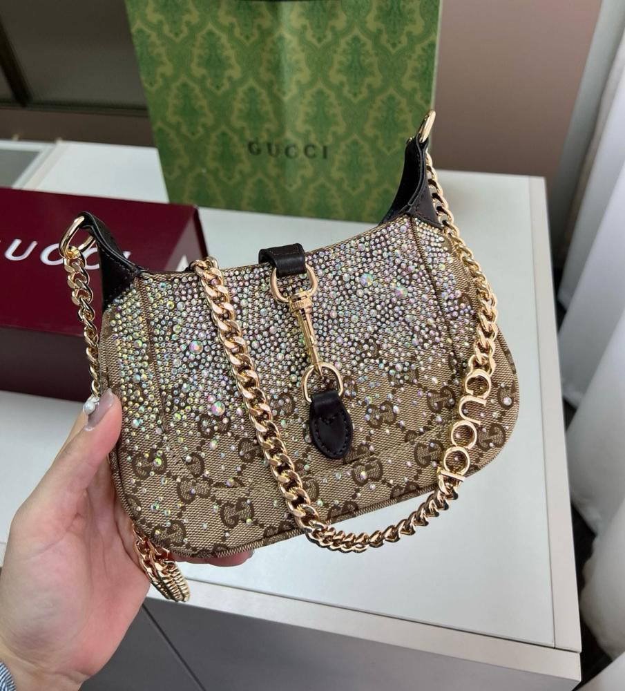 Gucci GG Crystal Jackie Style Shoulder Bag