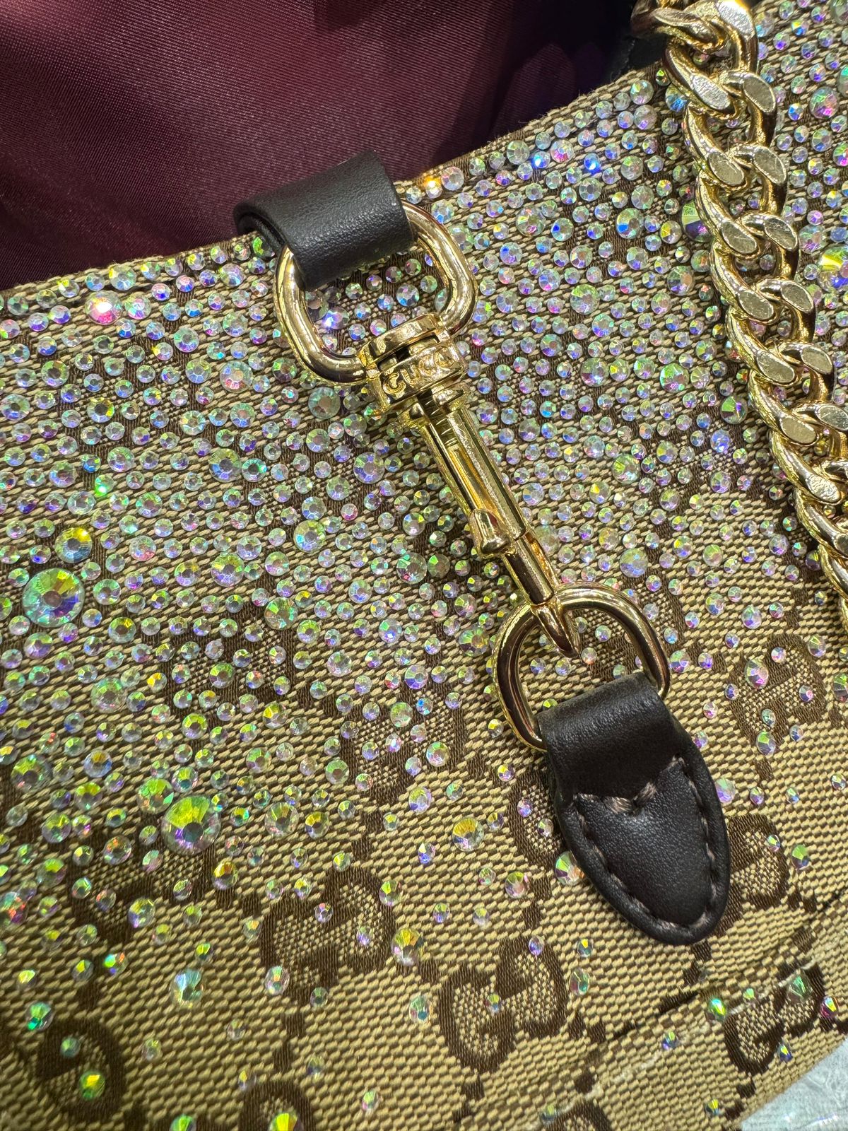 Gucci GG Crystal Jackie Style Shoulder Bag
